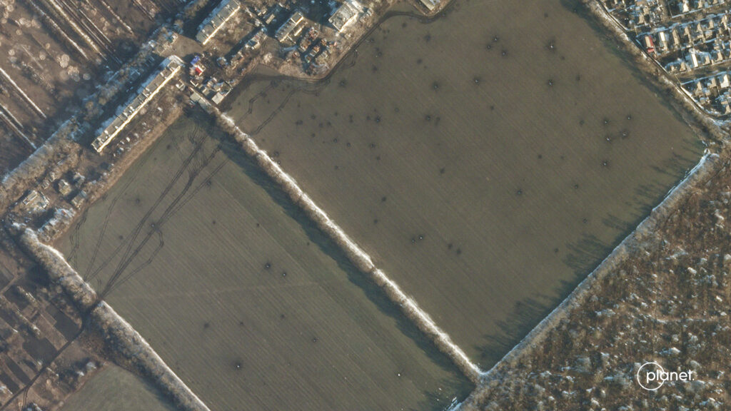 Imagen satelital de bombardeos a Volnovakha en marzo de 2022. Gentileza: Planet Labs PBC